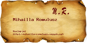 Mihailla Romulusz névjegykártya
